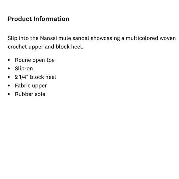 NIB Lucky Brand Nanssi 8.5M Multicolor Woven Crochet Mule Block Heel Sandals - Picture 9 of 12